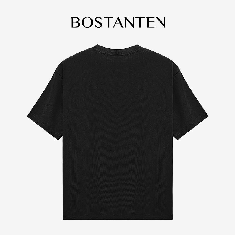 Bostanten Baju Kaos Polos Pria Premium Crewneck Putih Katun Basic Distro T-shirt