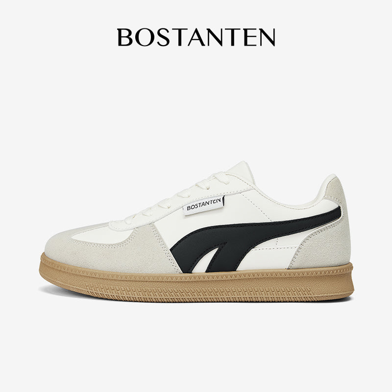 [Christy Shoes] BOSTANTEN Sepatu Kets Ringan dan Nyaman – Desain Kasual Anti Selip Warna Krem & Hitam