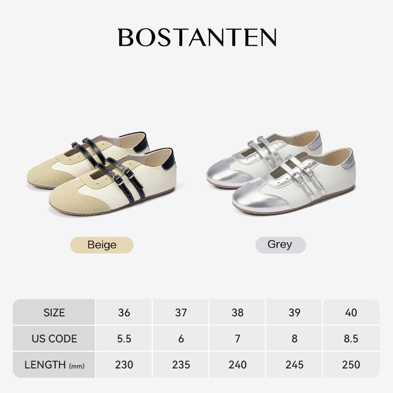 [Twinsy Shoes] BOSTANTEN Sepatu Marry Jane Ballet Wanita Elegan Double Strap Nyaman Trendy‌