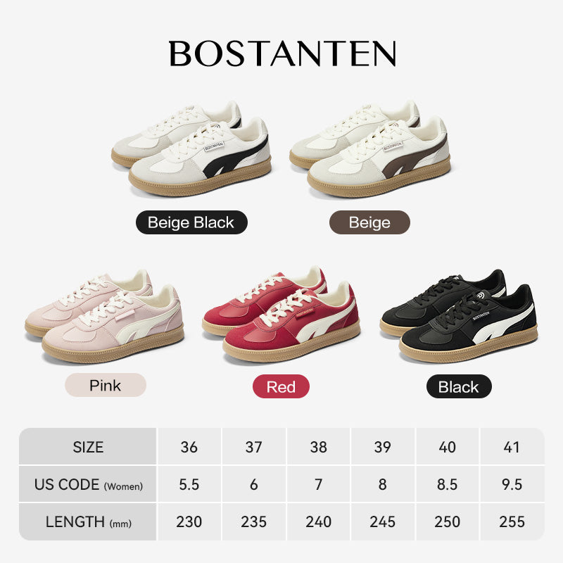 [Christy Shoes] BOSTANTEN Sepatu Kets Ringan dan Nyaman – Desain Kasual Anti Selip Warna Krem & Hitam