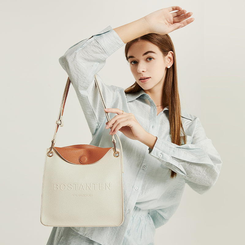 [Lyorin Bag] BOSTANTEN Medium Tote – Tas Bahu Kuliah Flip Design Gaya Korea