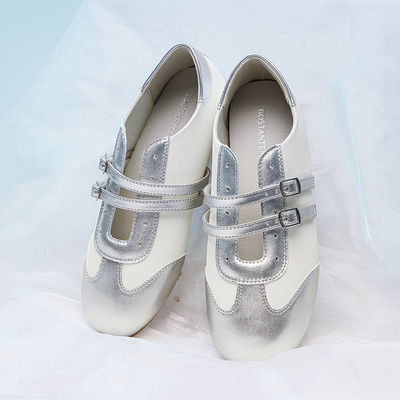 [Twinsy Shoes] BOSTANTEN Sepatu Marry Jane Ballet Wanita Elegan Double Strap Nyaman Trendy‌
