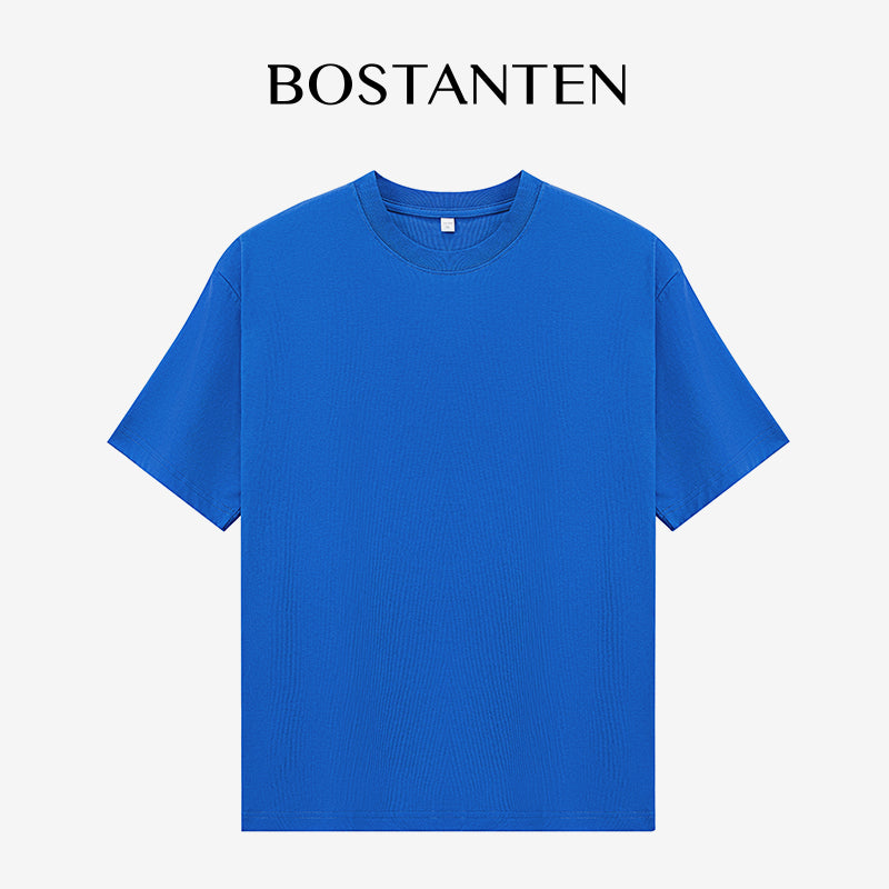 Bostanten Baju Kaos Polos Pria Premium Crewneck Putih Katun Basic Distro T-shirt