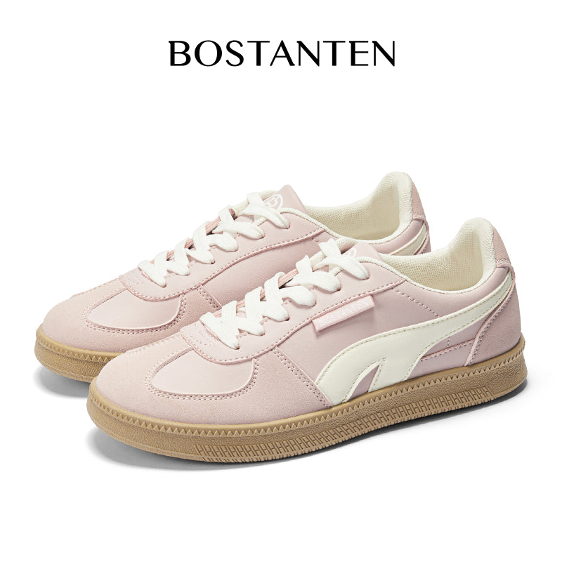 [Christy Shoes] BOSTANTEN Sepatu Kets Ringan dan Nyaman – Desain Kasual Anti Selip Warna Krem & Hitam