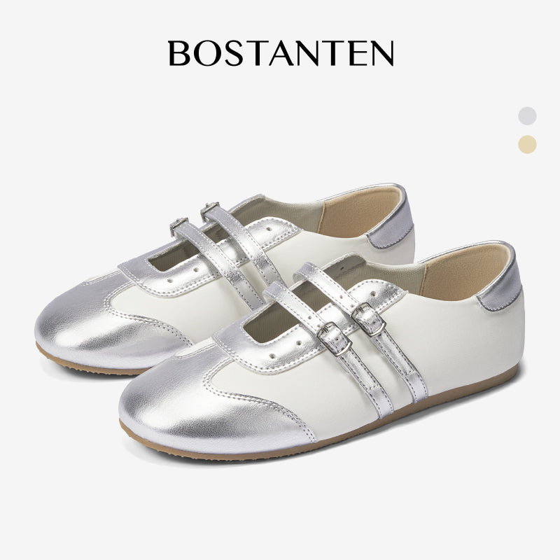 [Twinsy Shoes] BOSTANTEN Sepatu Marry Jane Ballet Wanita Elegan Double Strap Nyaman Trendy‌