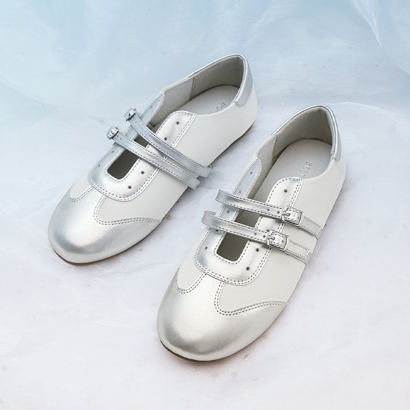 [Twinsy Shoes] BOSTANTEN Sepatu Marry Jane Ballet Wanita Elegan Double Strap Nyaman Trendy‌