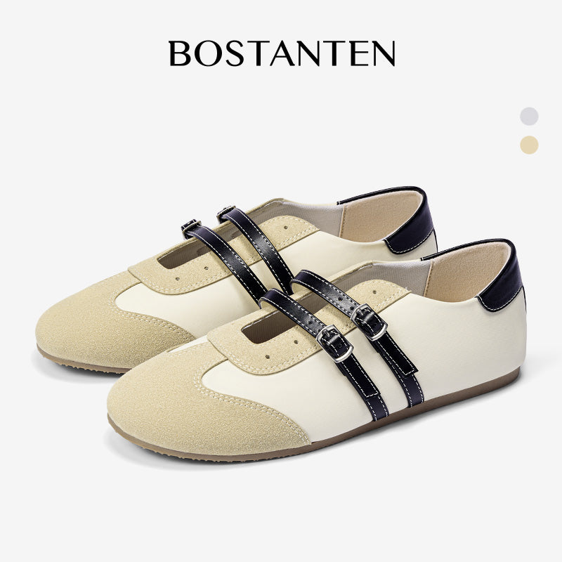 [Twinsy Shoes] BOSTANTEN Sepatu Marry Jane Ballet Wanita Elegan Double Strap Nyaman Trendy‌