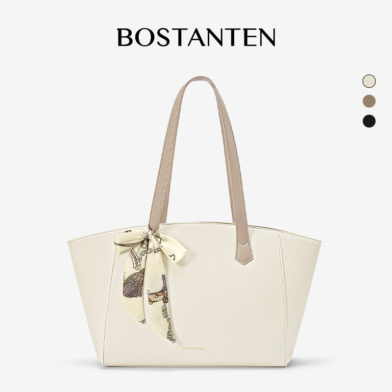 [Mila Bag] BOSTANTEN Totebag Kulit Wanita – Monogram Medium, Gaya Korea Casual