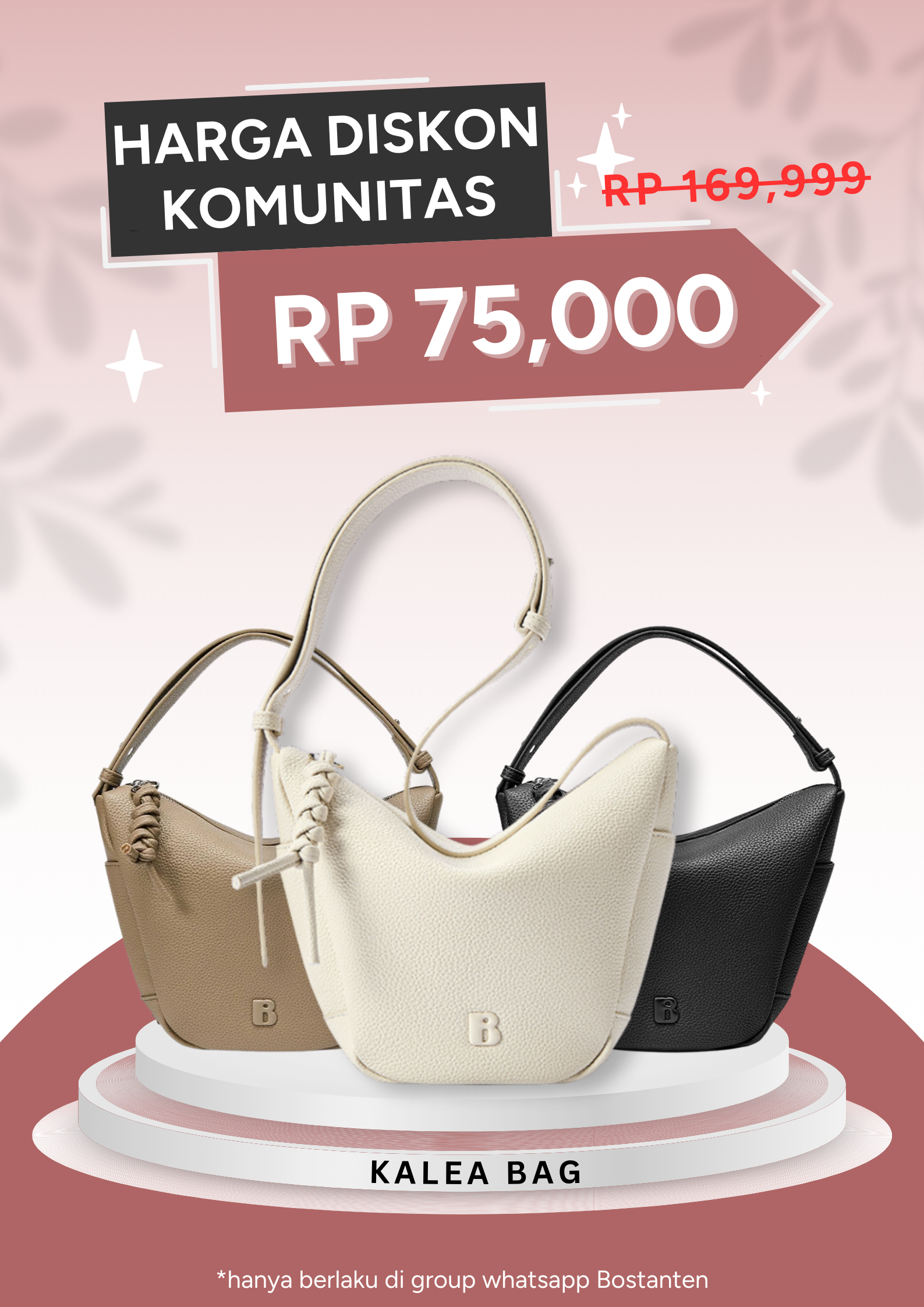 [Kalea Bag] BOSTANTEN Tas Wanita 3 in 1 – Selempang & Shoulder Bag