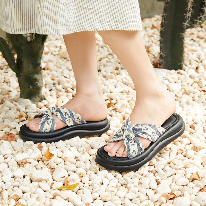 [Jelly shoes] Bostanten Sandal Selop Wanita Wedges Platform Terbaru Kekinian EVA Sendal Jelly Wanita Elegan Tebal Cewek Perempuan Premium Ootd