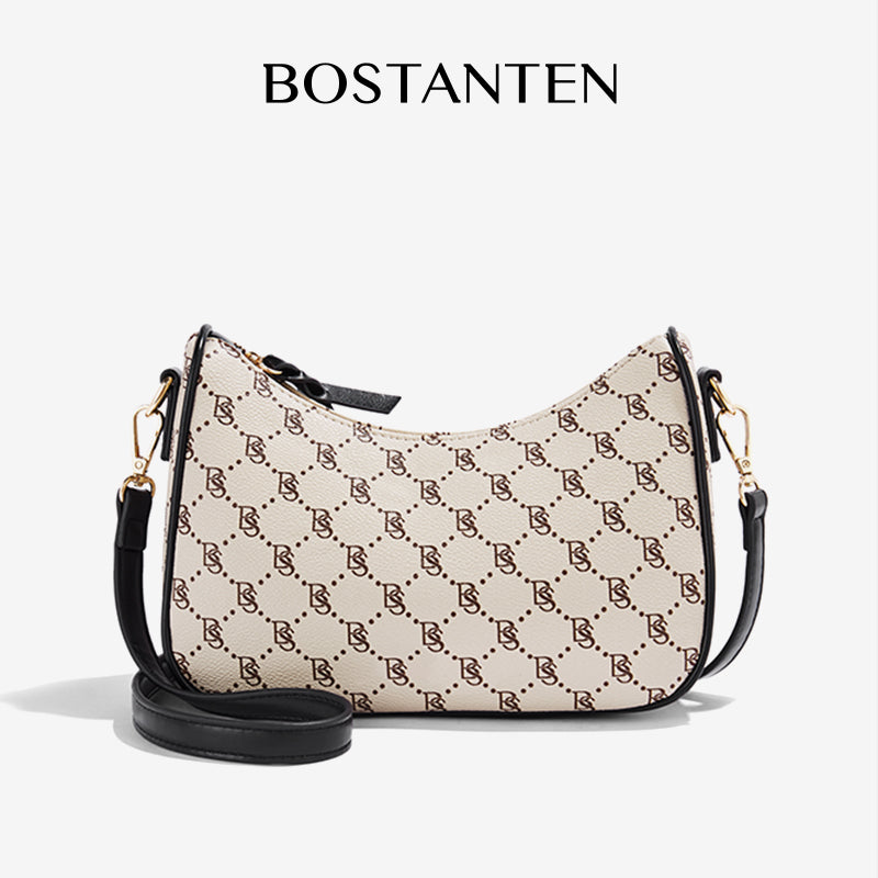 [Hobo Bag] BOSTANTEN Monogram Slingbag – Tas Selempang Rantai Kulit Sintetis Wanita