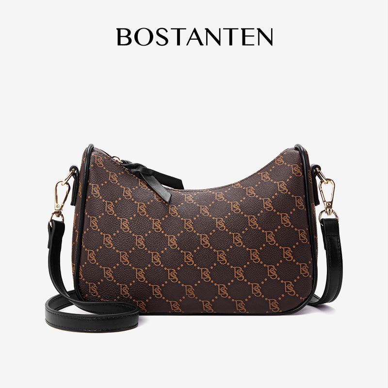 [Hobo Bag] BOSTANTEN Monogram Slingbag – Tas Selempang Rantai Kulit Sintetis Wanita