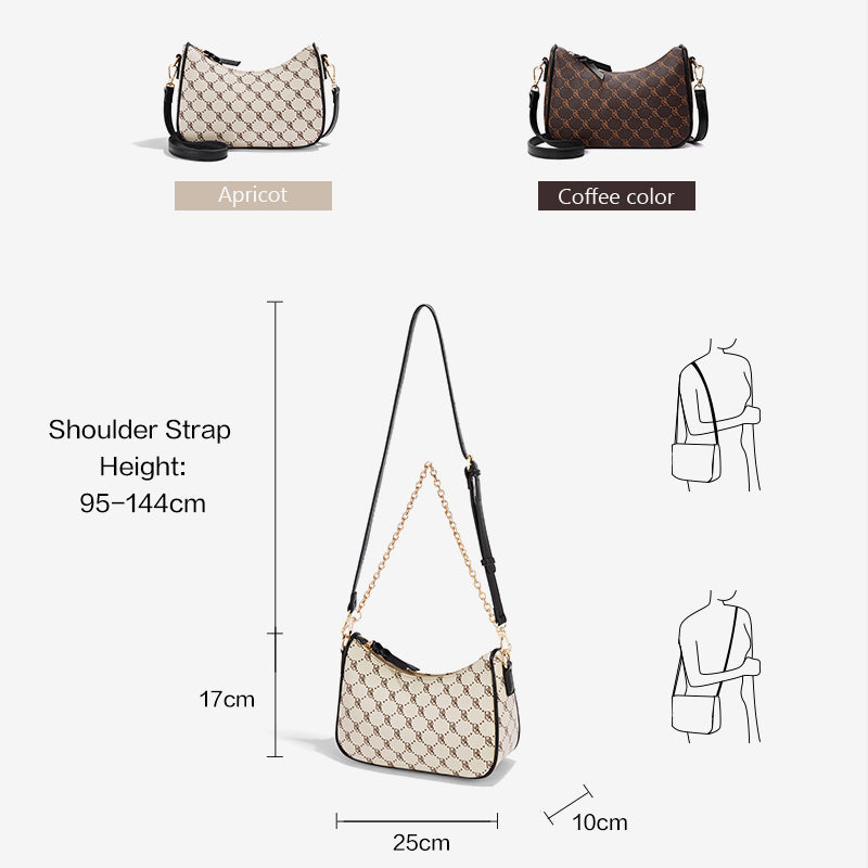 [Hobo Bag] BOSTANTEN Monogram Slingbag – Tas Selempang Rantai Kulit Sintetis Wanita