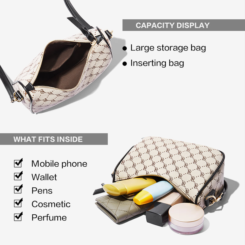 [Hobo Bag] BOSTANTEN Monogram Slingbag – Tas Selempang Rantai Kulit Sintetis Wanita