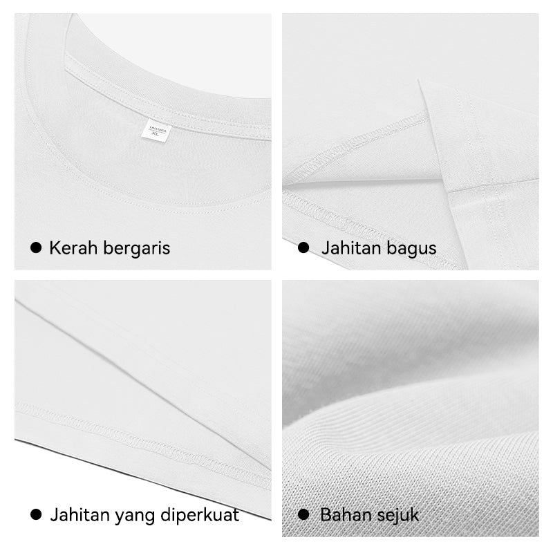 Bostanten Baju Kaos Polos Pria Premium Crewneck Putih Katun Basic Distro T-shirt