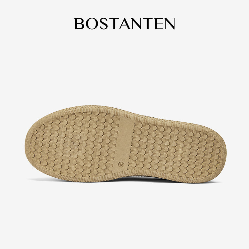 [Christy Shoes] BOSTANTEN Sepatu Kets Ringan dan Nyaman – Desain Kasual Anti Selip Warna Krem & Hitam