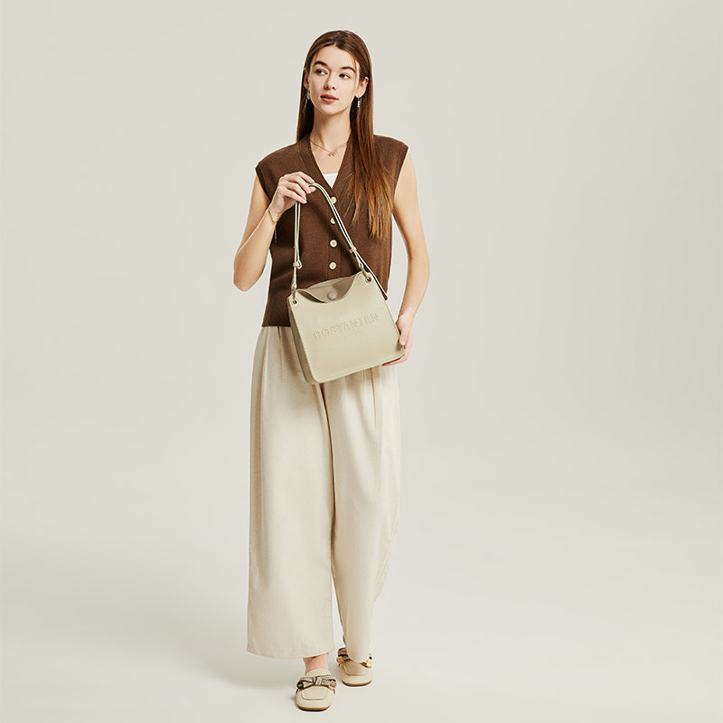 [Lyorin Bag] BOSTANTEN Medium Tote – Tas Bahu Kuliah Flip Design Gaya Korea